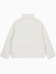 Buy 여성 숏랭스 스탠드 카라 푸퍼 다운 재킷 in color WHITE