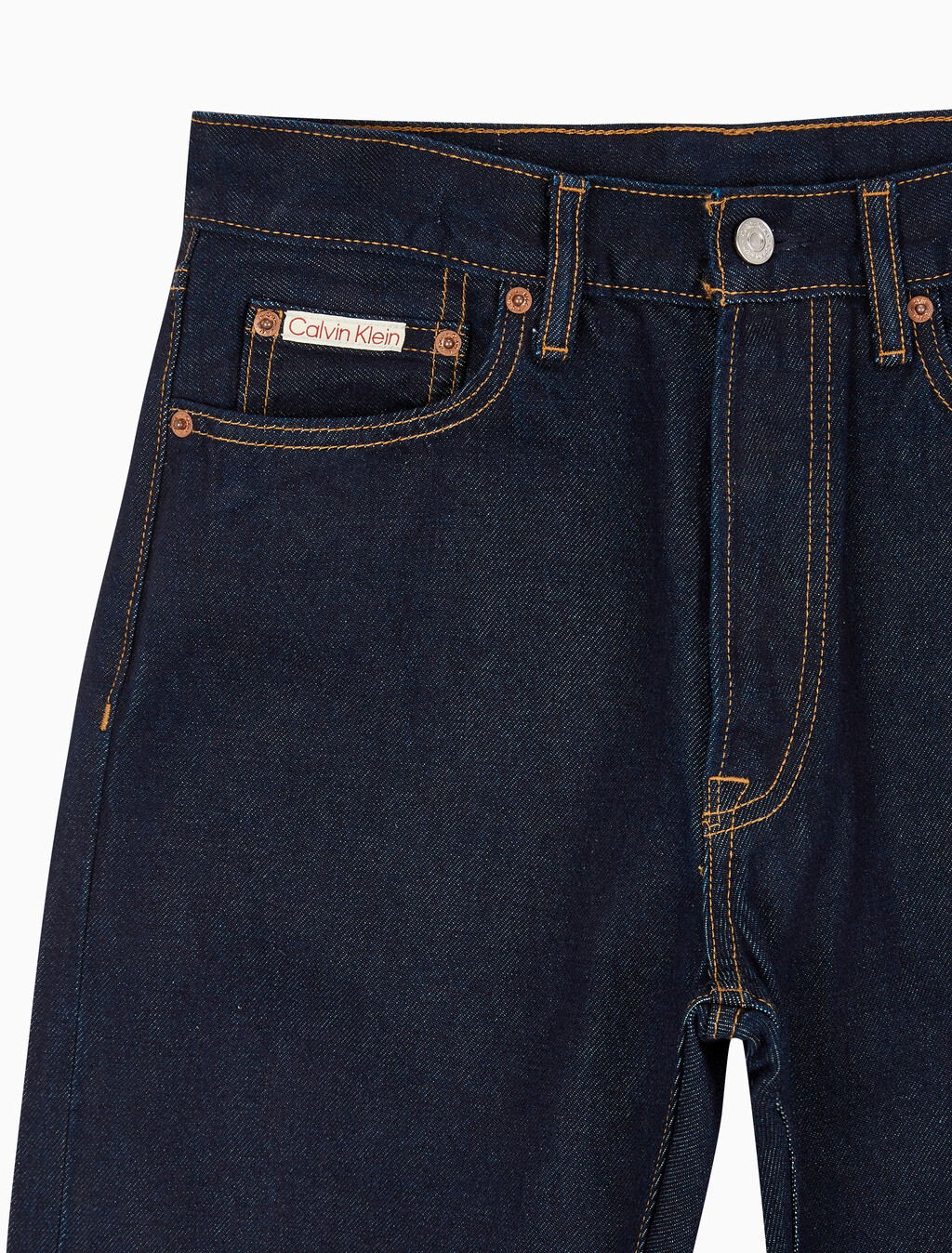 Buy 남성 스탠다드 스트레이트핏 다크블루 데님 in color CK RAW SELVEDGE