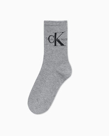 Buy 여성 모노그램 로고 크루 삭스 (블랙 1 PAIR) in color URBAN CHIC