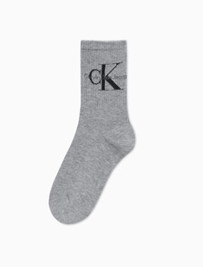Buy 여성 모노그램 로고 크루 삭스 (블랙 1 PAIR) in color URBAN CHIC