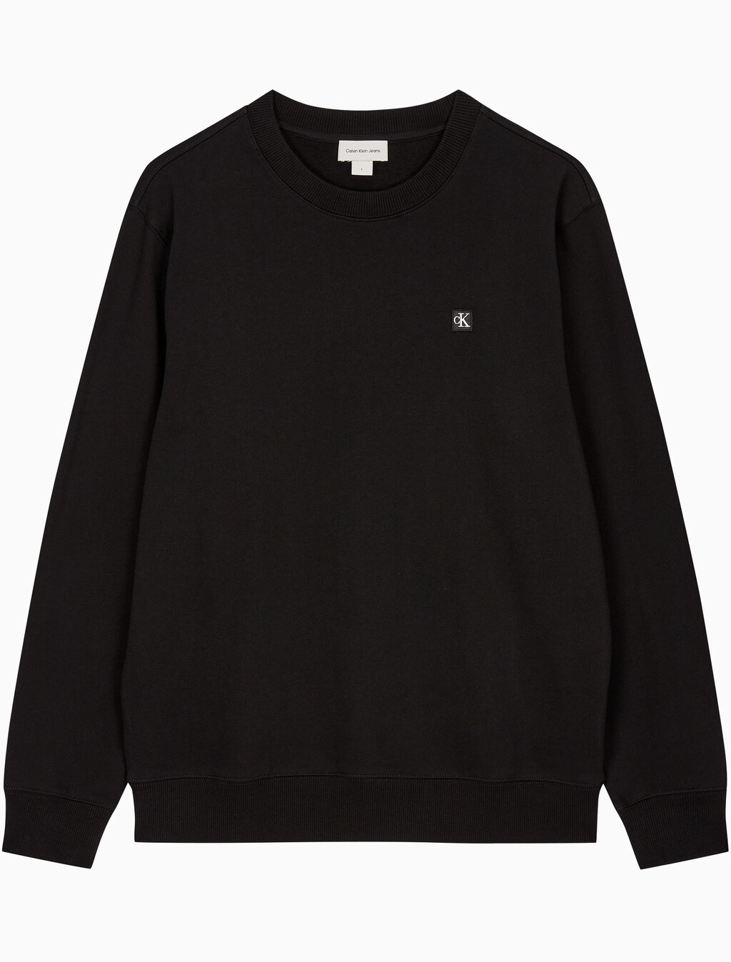 Buy 남성 레귤러핏 CK 뱃지 로고 스웻셔츠 in color CK BLACK