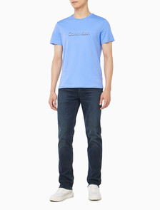 Buy 슬림핏 캘빈클라인 로고 티 in color Deep Indigo Blue