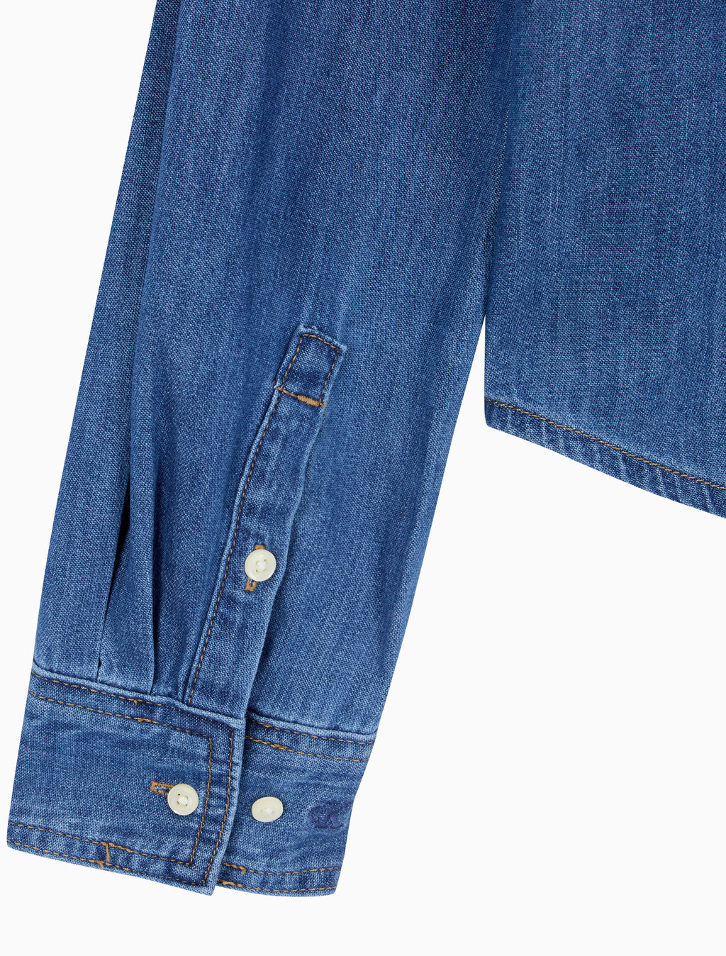 Buy 여성 크롭 인디고 L/S 셔츠 in color light blue