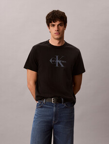 Buy 애시드 워시 모노로고 그래픽 티 in color BLACK