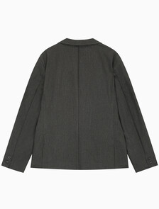 Buy 남성 롱슬리브 언라인드 스트럭쳐 블레이저 in color CHARCOAL