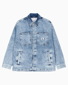 Buy 남성 오버사이즈 라이트 워시 셔츠 자켓 in color 028A CHALKY BLU