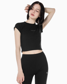 Buy 여성 모노그램 베이비 티셔츠 in color CK BLACK
