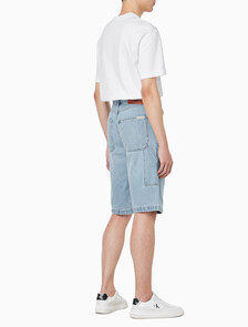 Buy 남성 90's 라이트블루 카펜터 버뮤다 데님 쇼츠 in color REFLECTION BLUE