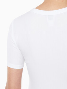 Buy 여성 모달 립 반팔 티셔츠 in color BRILLIANT WHITE