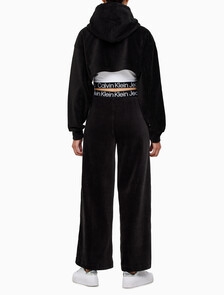 Buy 여성 벨벳 와이드레그 팬츠 in color CK BLACK