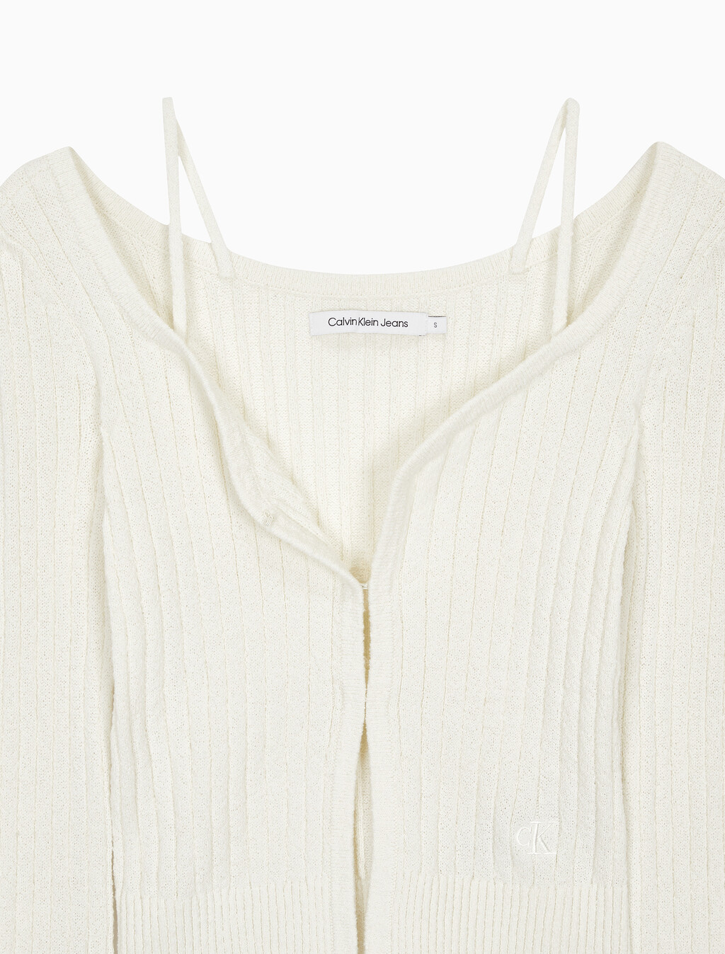 Buy 여성 센슈얼 스트랩 스웨터 가디건 in color WHITE