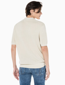 Buy 남성 엠브로이더리 로고 폴로 반팔 스웨터 in color BLUR FLORAL_BLACK