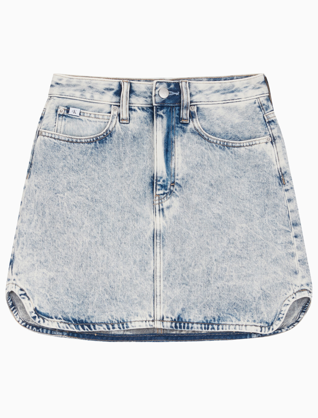 Buy 여성 A라인 데님 미니 스커트 in color CHALKY BLUE
