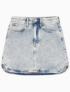 Buy 여성 A라인 데님 미니 스커트 in color CHALKY BLUE
