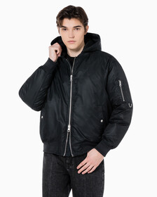 Buy 남성 후디 보머 다운 자켓 in color CK BLACK