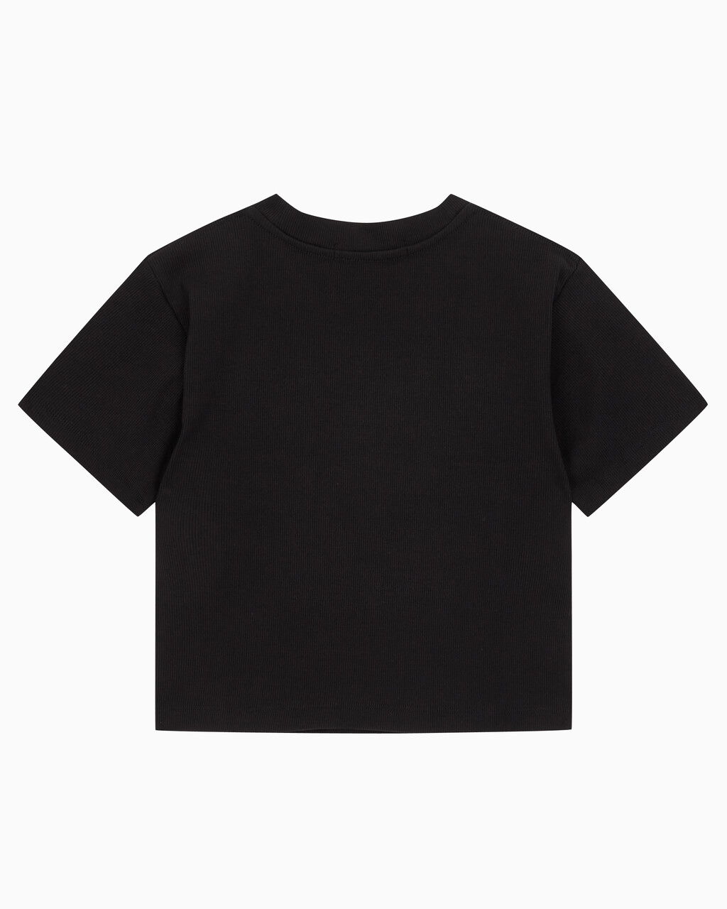 Buy 여성 로고 뱃지 크롭 반팔 티셔츠 in color CK BLACK