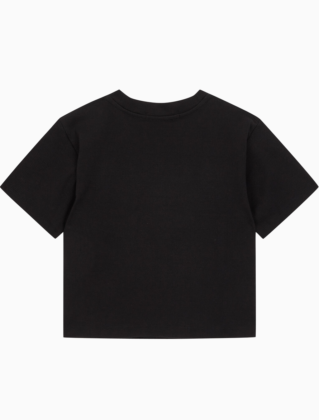 Buy 여성 로고 뱃지 크롭 반팔 티셔츠 in color CK BLACK