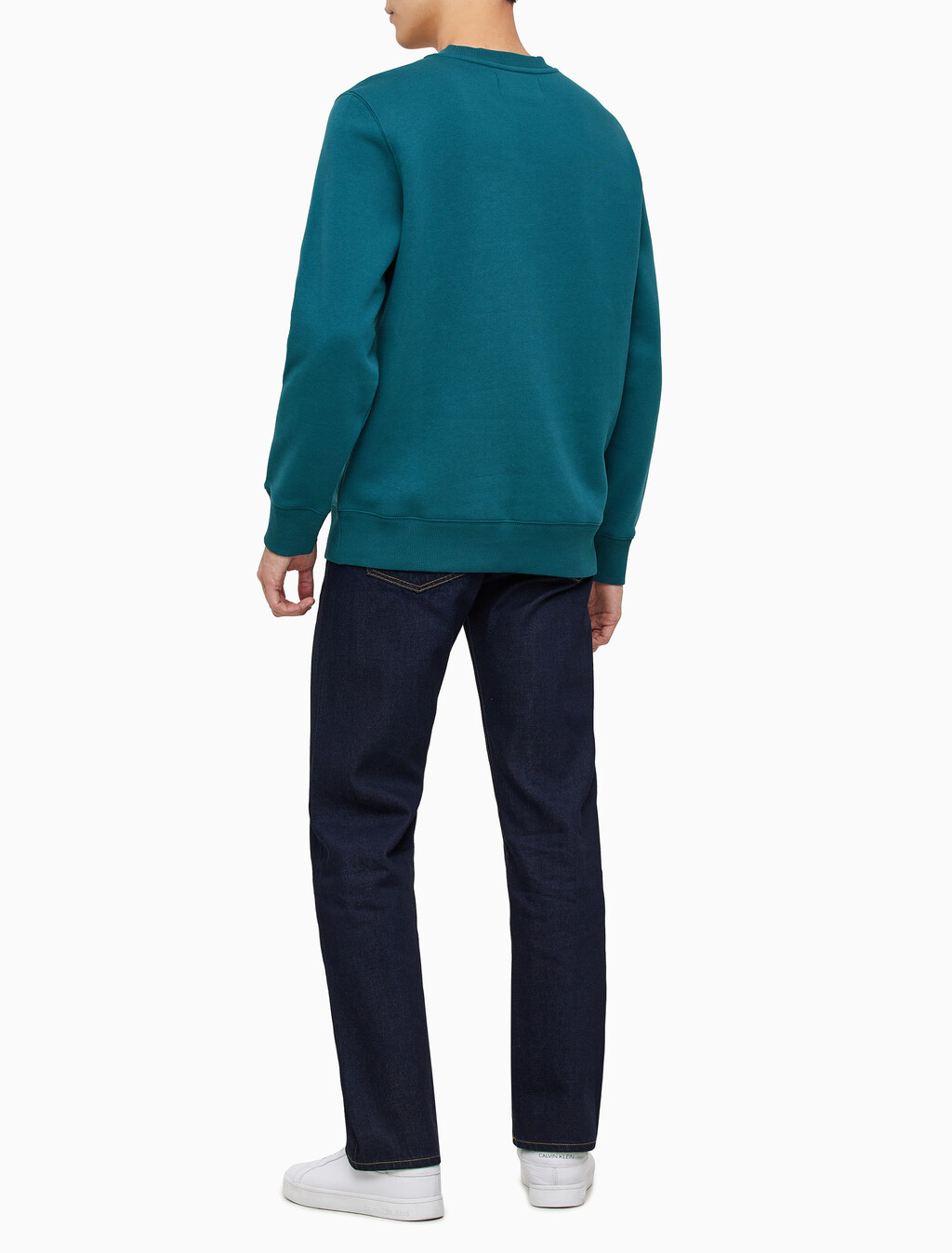 Buy 남성 레귤러핏 인스티튜셔널 로고 기모 스웨트셔츠 in color ATLANTIC DEEP