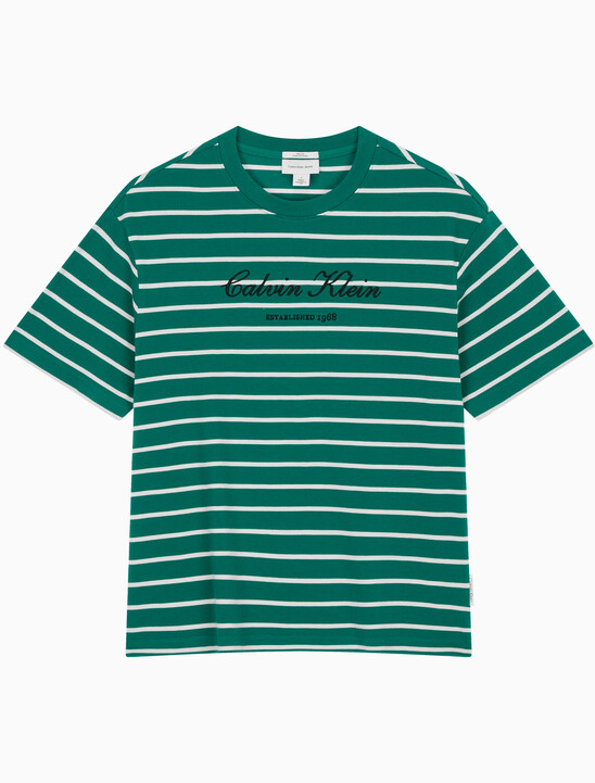 스트라이프 피케 캘빈 NYC 티