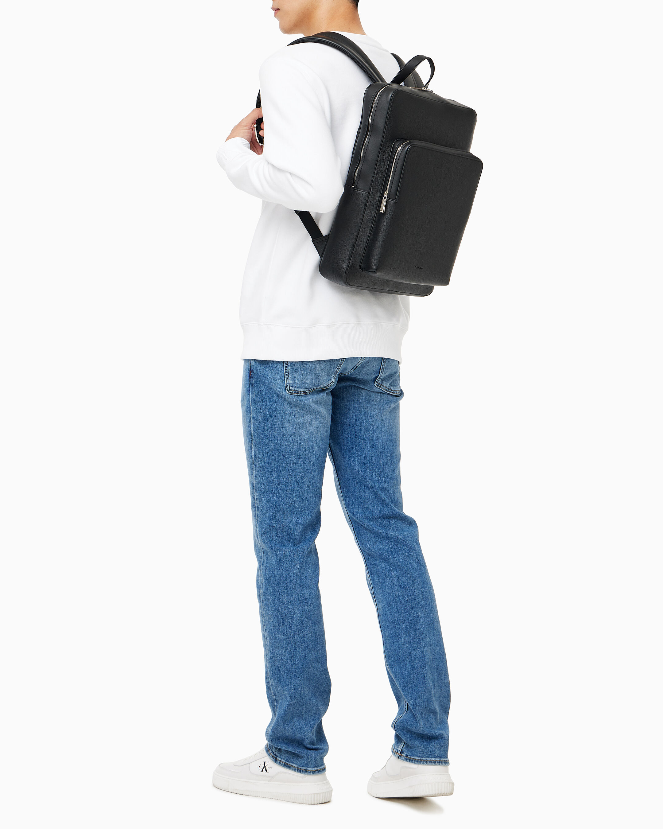 남성 CK 마이크로 페블 슬림 백팩 | black | Calvin Klein Korea