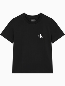 Buy 여성 스몰 모노그램 모던 스트레이트핏 반팔 티셔츠 in color CK BLACK