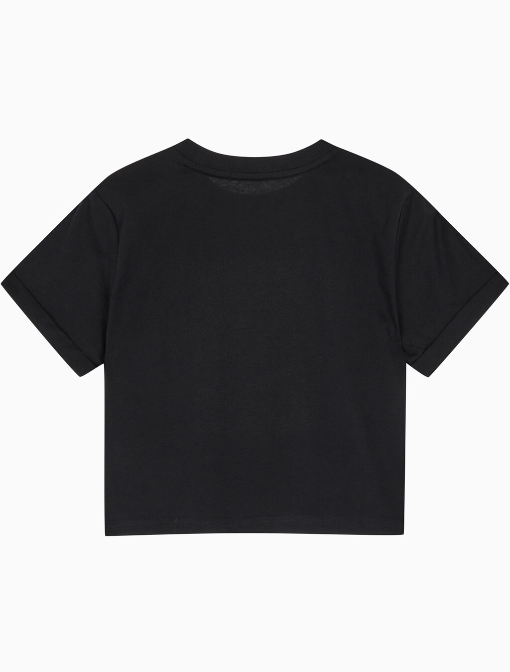 Buy 여성 모노그램 릴렉스핏 크롭 반팔 티셔츠 in color CK BLACK