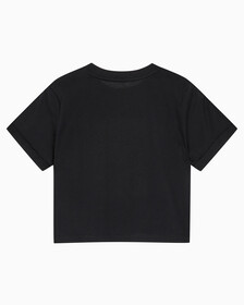 Buy 여성 모노그램 릴렉스핏 크롭 반팔 티셔츠 in color CK BLACK