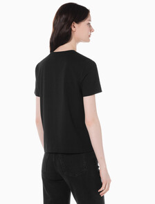 Buy 여성 레귤러핏 모던로고 2PK 반팔 티셔츠 in color CK BLACK