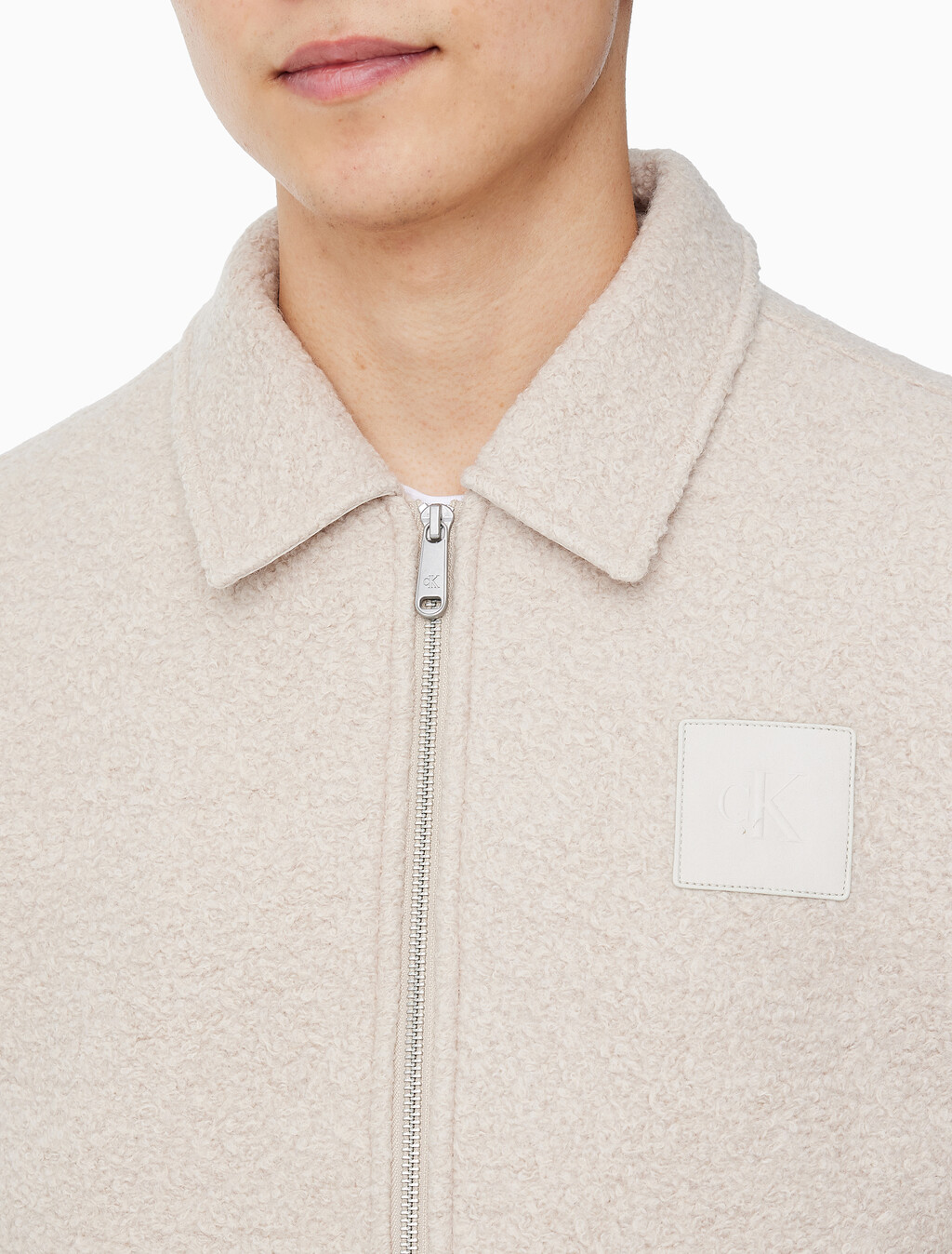 Buy 남성 릴렉스핏 텍스처 울 자켓 in color LIGHT BEIGE