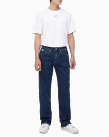 Buy 남성 90's 스트레이트핏 기모 미드블루 데님 in color MID BLUE BACK EMBRO