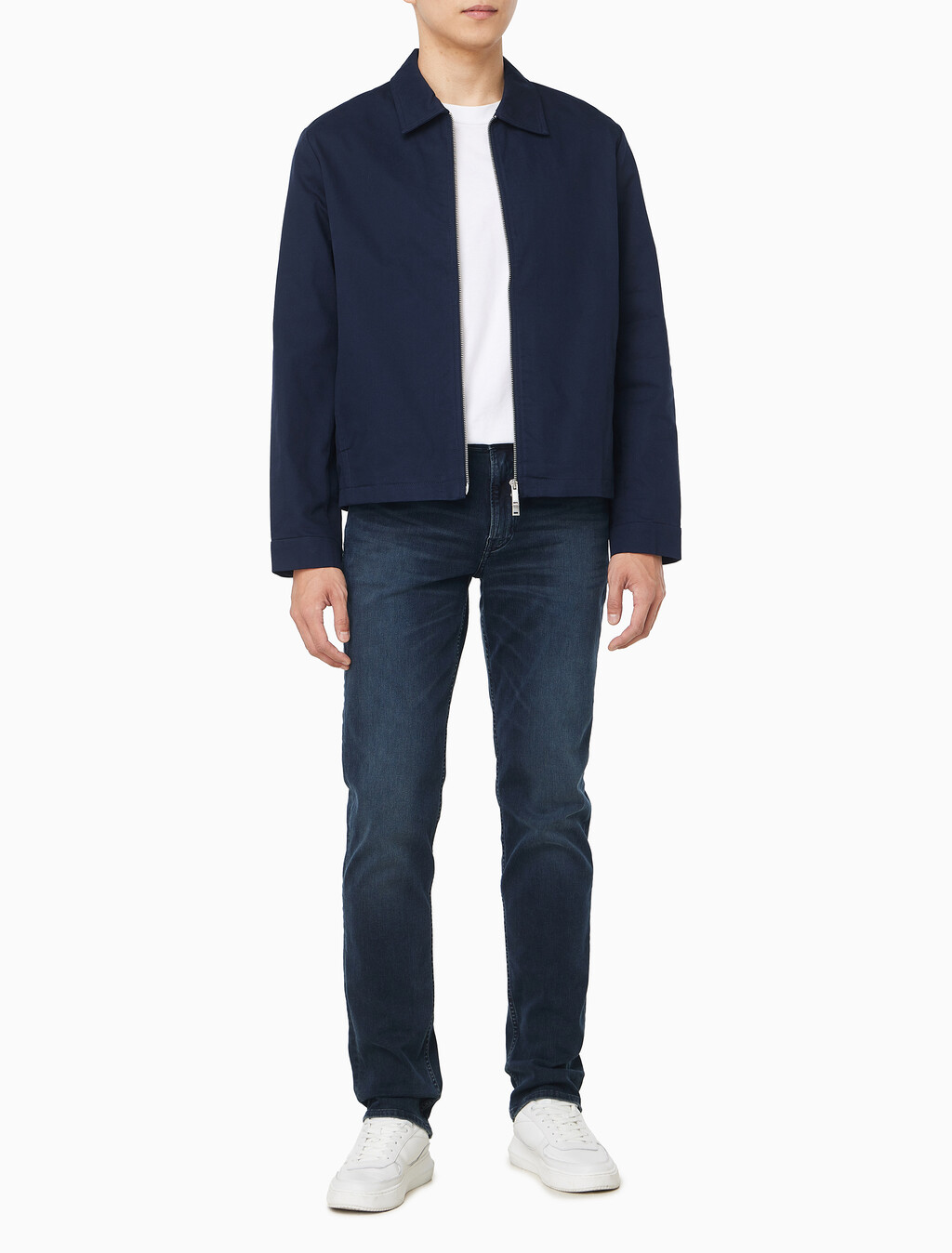 Buy 남성 코튼 도비 블루종 자켓 in color DARK SAPPHIRE