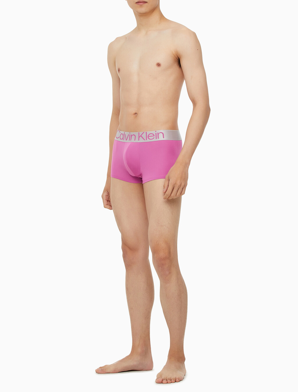 Buy 남성 CK 리컨시더드 스틸 마이크로 로우라이즈 드로즈 3PK in color BLUE/CHARCOAL/PINK