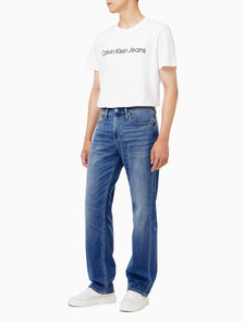 Buy 남성 90's 스트레이트핏 미드블루 스톤워시 데님 in color MID BLUE BACK EMBRO