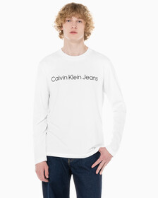 Buy 남성 레귤러핏 인스티튜셔널 긴팔 티셔츠 in color BRIGHT WHITE