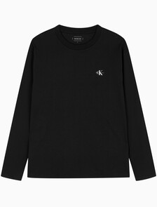 Buy 남녀공용 2PACK 릴렉스핏 모노그램 로고 긴팔 티셔츠 in color CK BLACK