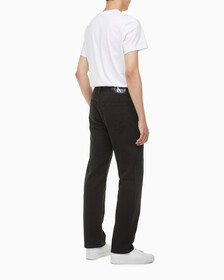Buy 남성 블랙 90s 스트레이트핏 데님 in color WASHED BLACK LOGO LACE