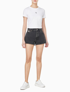 Buy 여성 시그니쳐 90's 3인치 데님 쇼츠 in color CK ESSENTIAL BLACK