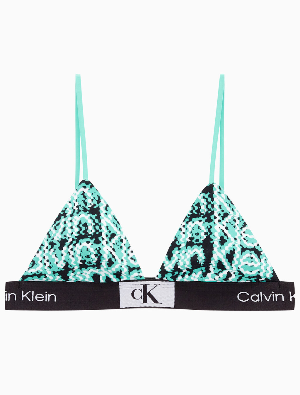 Buy 여성 1996 코튼 AF 라이틀리 라인드 트라앵글 브라 in color LAYERED WAVY LOGO PRINT FRESH PEPPERMINT