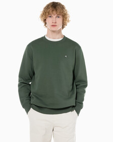 Buy 남성 레귤러핏 CK 뱃지 로고 기모 스웨트셔츠 in color KHAKI