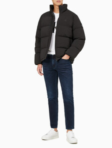 Buy 남성 레귤러핏 스탠드 카라 숏 다운 푸퍼 재킷 in color CK BLACK