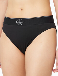 Buy 여성 CK 그래픽 하이웨이스트 비키니 in color BLACK