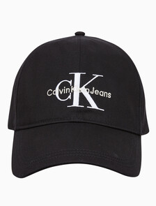 Buy 남녀공용 CKJ 모노그램 엠브로이더리 캡 in color BLACK
