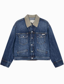 Buy 남성 80's 아이콘 다크블루 데님 자켓 in color DARK BLUE