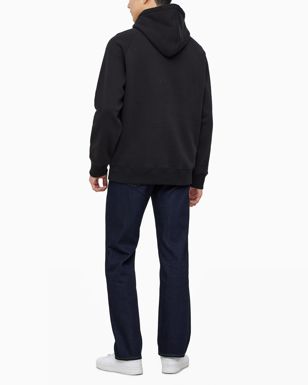 Buy 남성 롱슬리브 릴렉스핏 모노그램 기모후디 in color CK BLACK