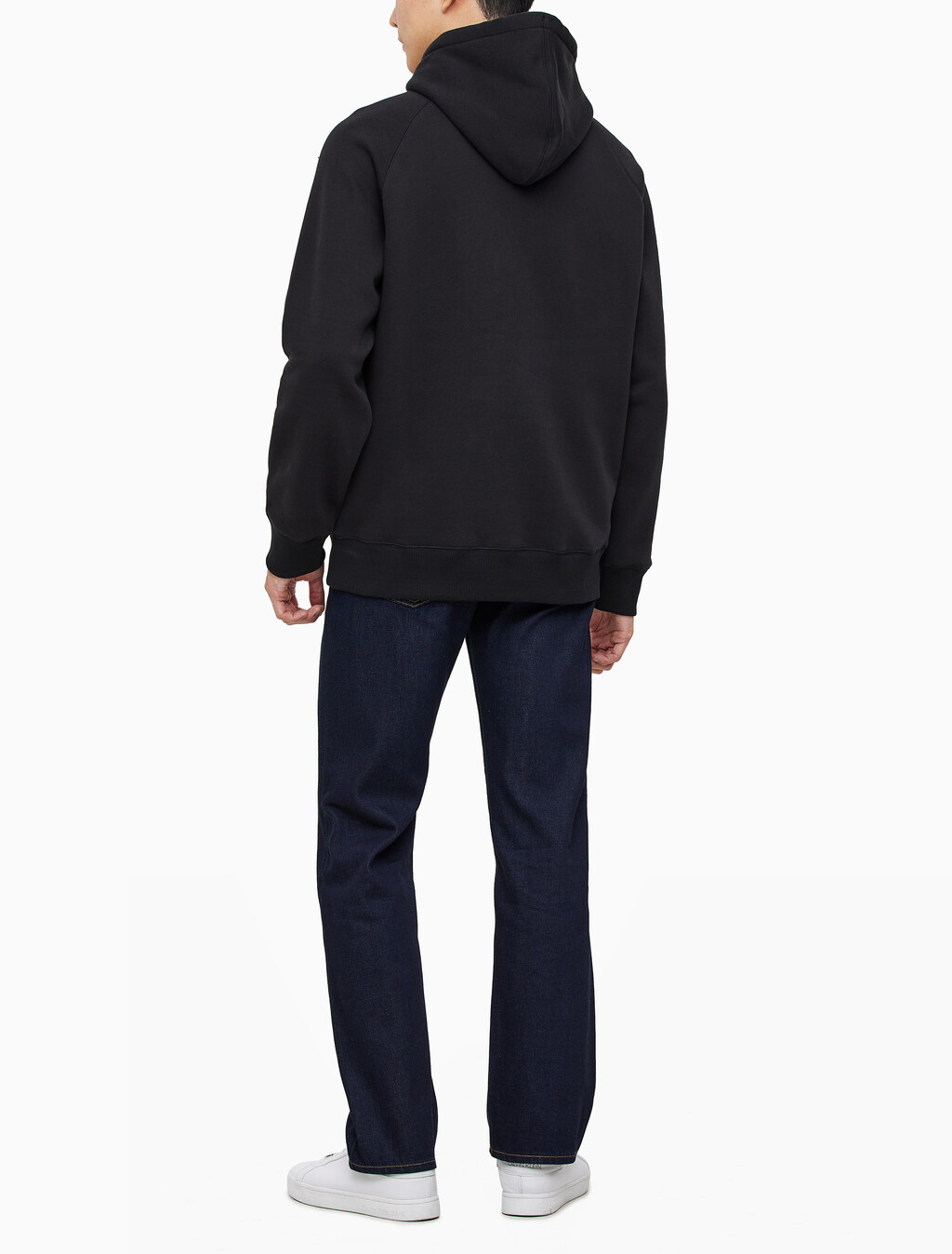 Buy 남성 롱슬리브 릴렉스핏 모노그램 기모후디 in color CK BLACK