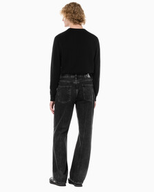 Buy 남성 뉴와이드핏 블랙 데님 in color WASHED BLACK LOGO LACE