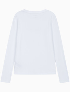 Buy 여성 L/S 스탠다드 로고 슬림 크루넥 티셔츠 in color BRILLIANT WHITE