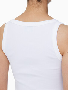 Buy 여성 우븐 라벨 립 탱크 in color BRIGHT WHITE
