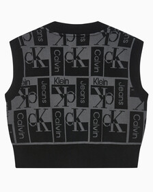 Buy 여성 브이넥 AOP 베스트 in color CK BLACK