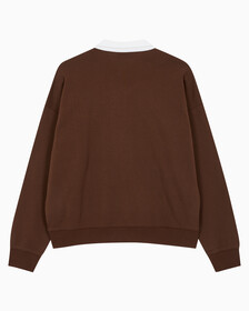 Buy 남성 롱슬리브 럭비 탑 in color DARK BROWN